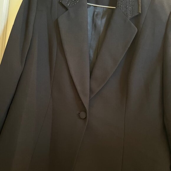 Petit Sophisticate Black Jacket with beading on front collar Size 12 - Picture 2 of 8